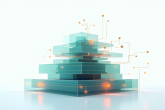 Strategic healthcare AI governance framework abstract illustration