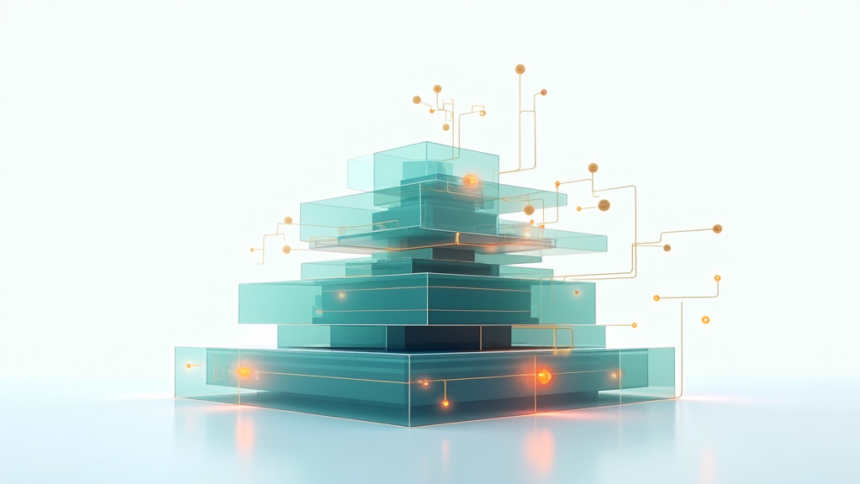 Strategic healthcare AI governance framework abstract illustration