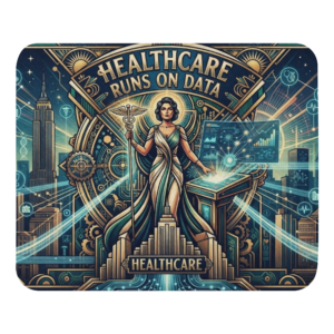 Mouse pad: "Healthcare Runs On Data"